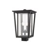 Z-Lite Seoul 2 Light Outdoor Post Mount Fixture, Oil Rubbed Bronze & Clear 571PHBS-ORB